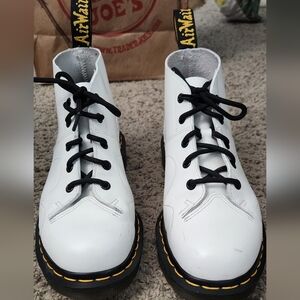 Dr. Martens White Boots with Black Laces